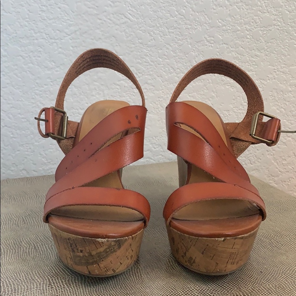 Chunky cork wedges